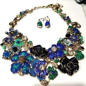 Set!!!WHBM new with earrings in black mesh bag and earrings are reversible